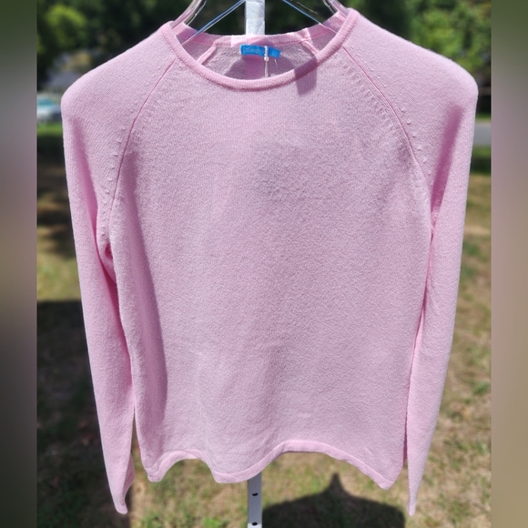 J. McLaughlin Jamey 100%Cashmere Light Pink Sweater- Womens Size Large - Picture 2 of 9
